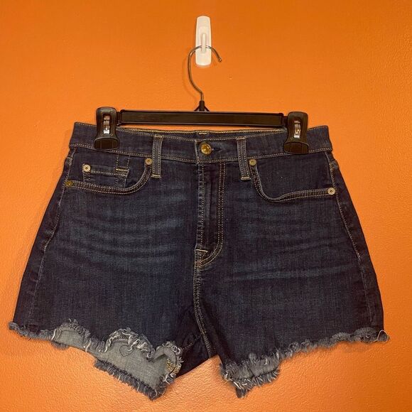 7 For All Mankind Denim Shorts Womens Waist Size 27 - Picture 1 of 6